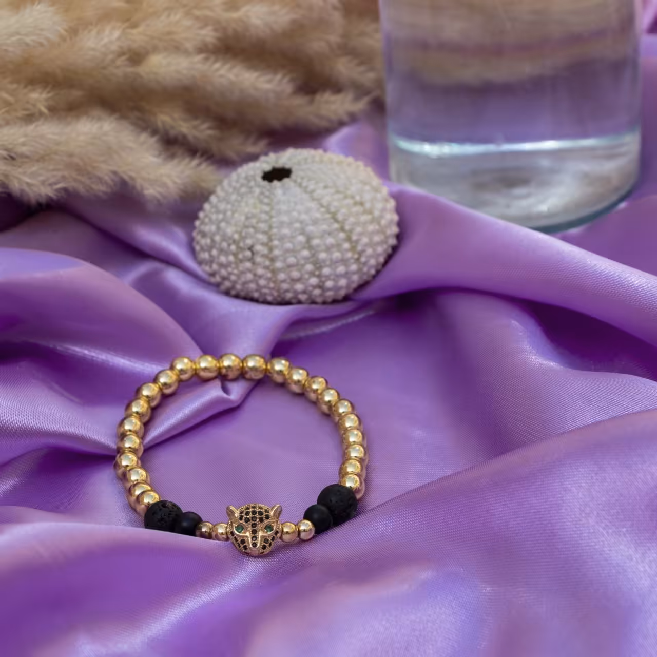 دستبند ببر سواروسکی طلایی
