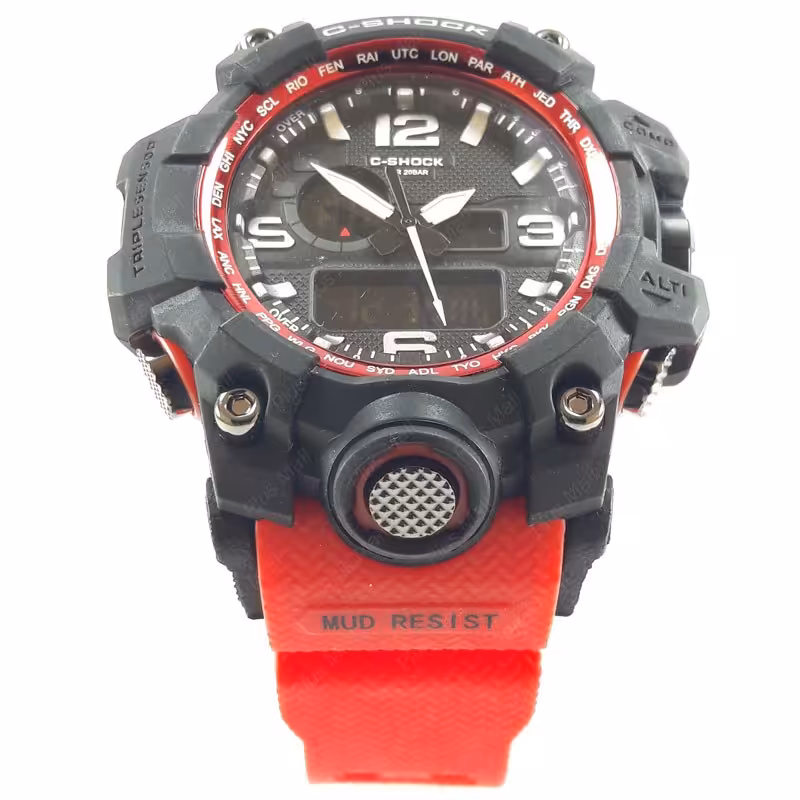 ساعت کاسیو جی شاک قرمز مشکی دو زمانه کد G Shock Red 036