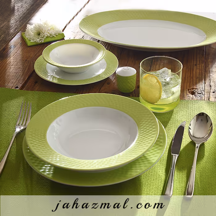 سرویس چینی زرین طرح پسته 28 پارچه