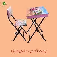 میز و صندلی تحریر تاشو صندوق دار کودکانه مدل باربی (پرداخت کرایه پس از تحویل)