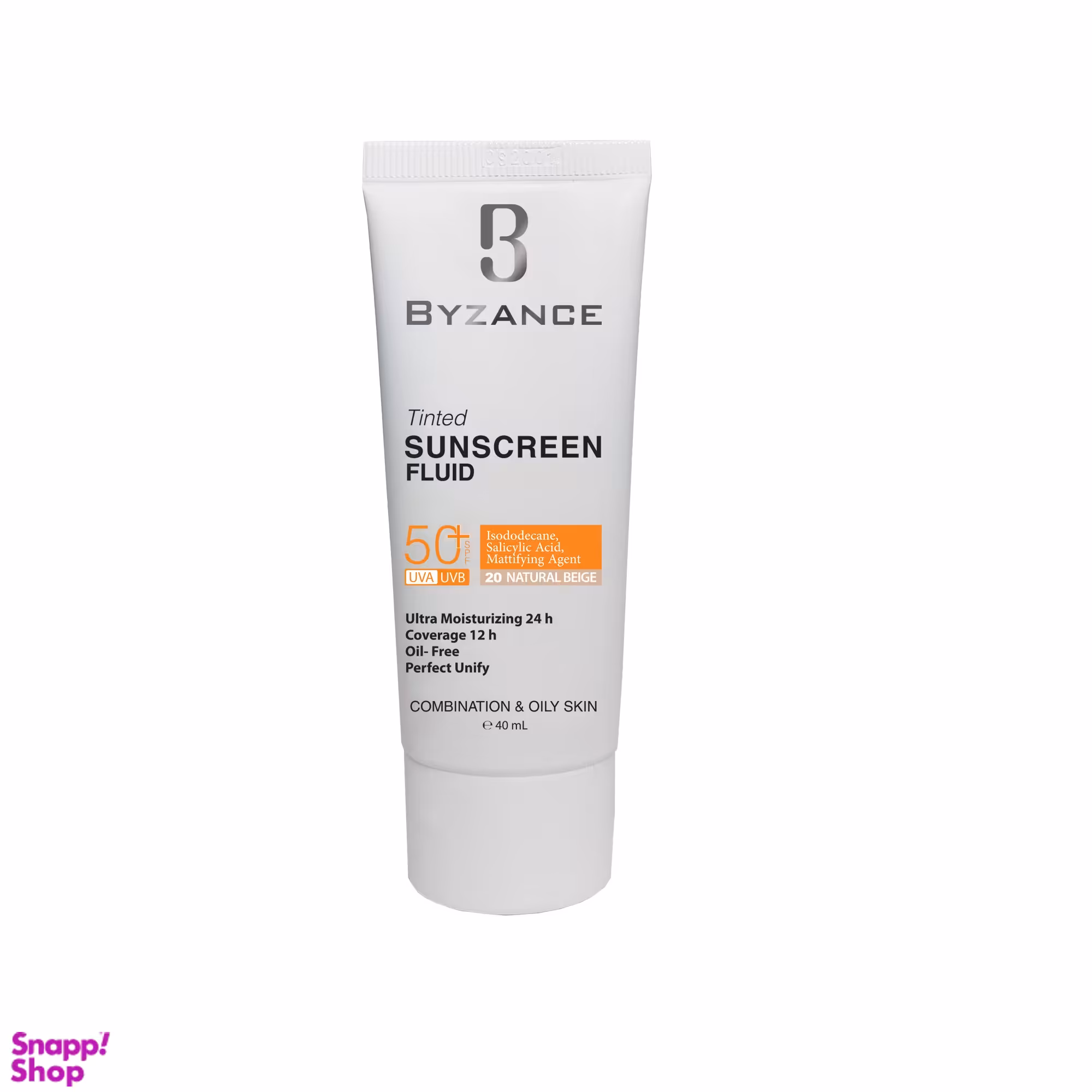 کرم ضد آفتاب SPF50+ بیزانس مناسب پوست چرب شماره 20  رنگ بژ طبیعی حجم 40 میلی لیتر