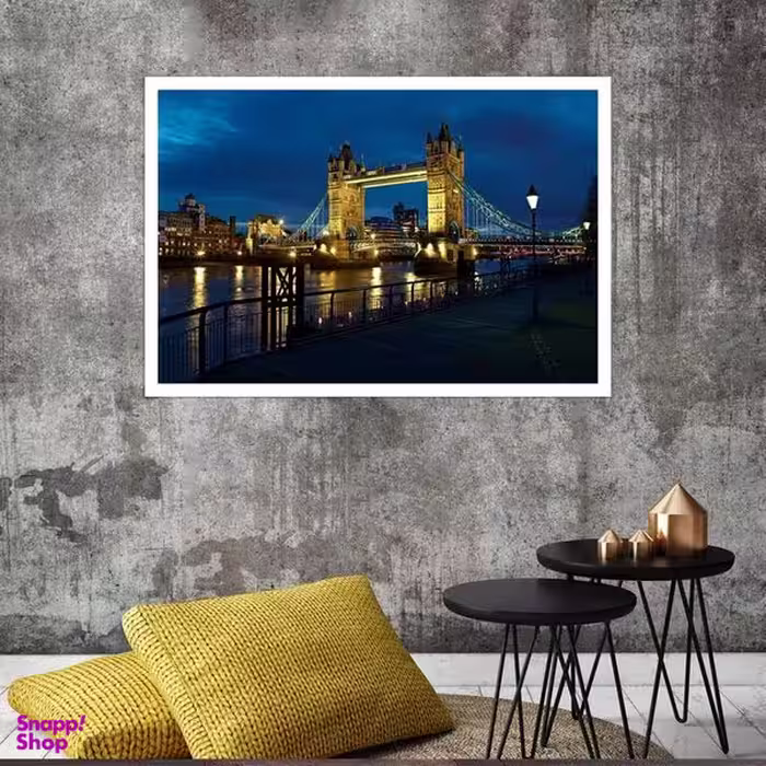 تابلو بکلیت طرح منظره پل تاور بریج Tower Bridge مدل قاب شاسی W-s8069