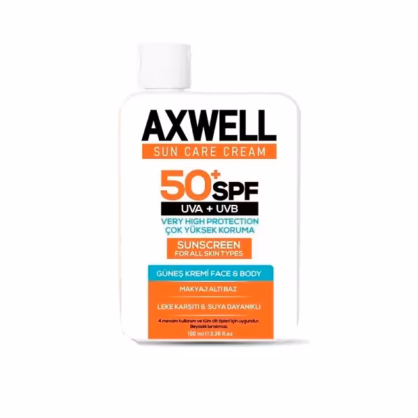 ضدآفتاب ضدلک آکسول اس پی اف 50 حجم 100 میل AXWELL