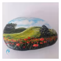 نقاشی روی سنگ طرح دشت 