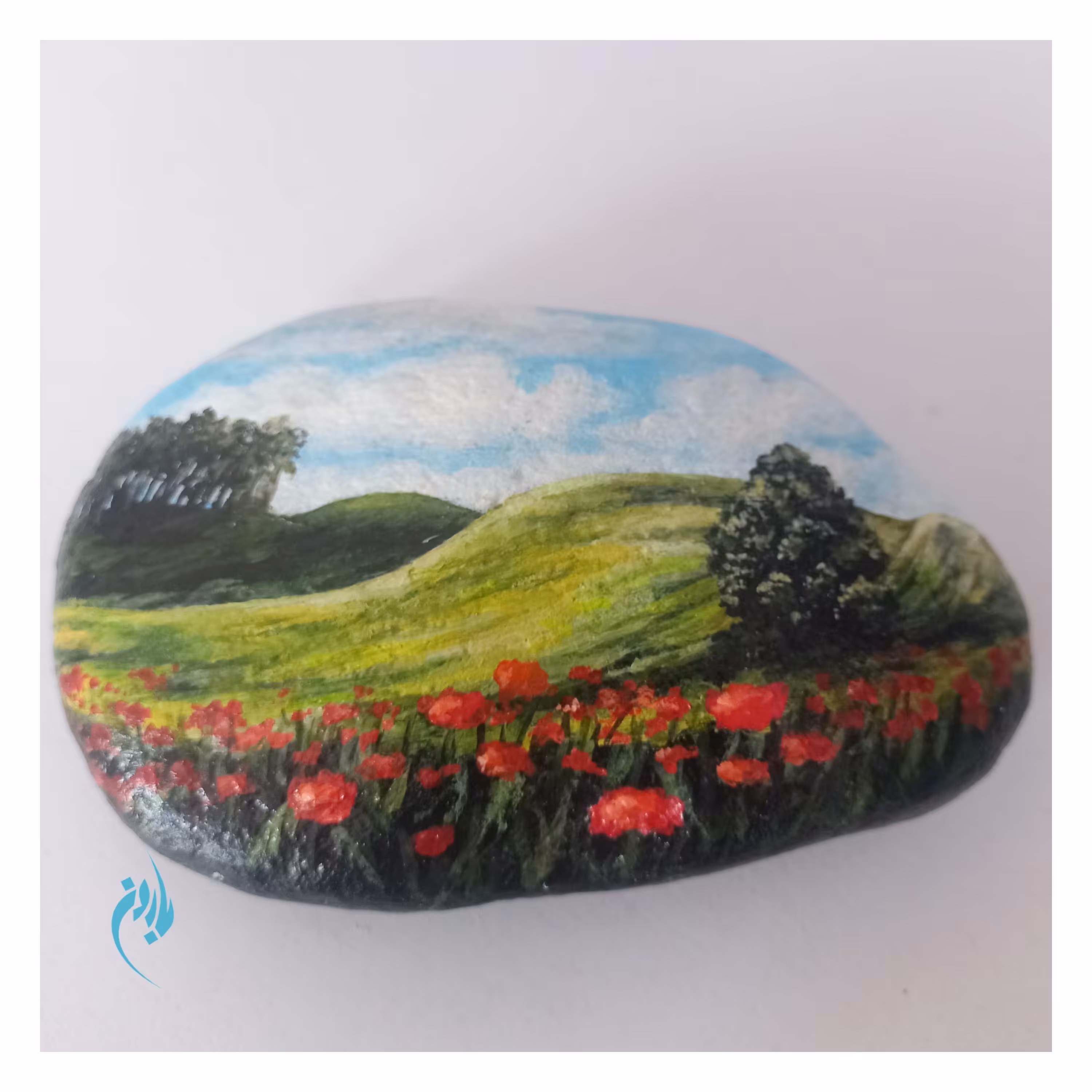 نقاشی روی سنگ طرح دشت