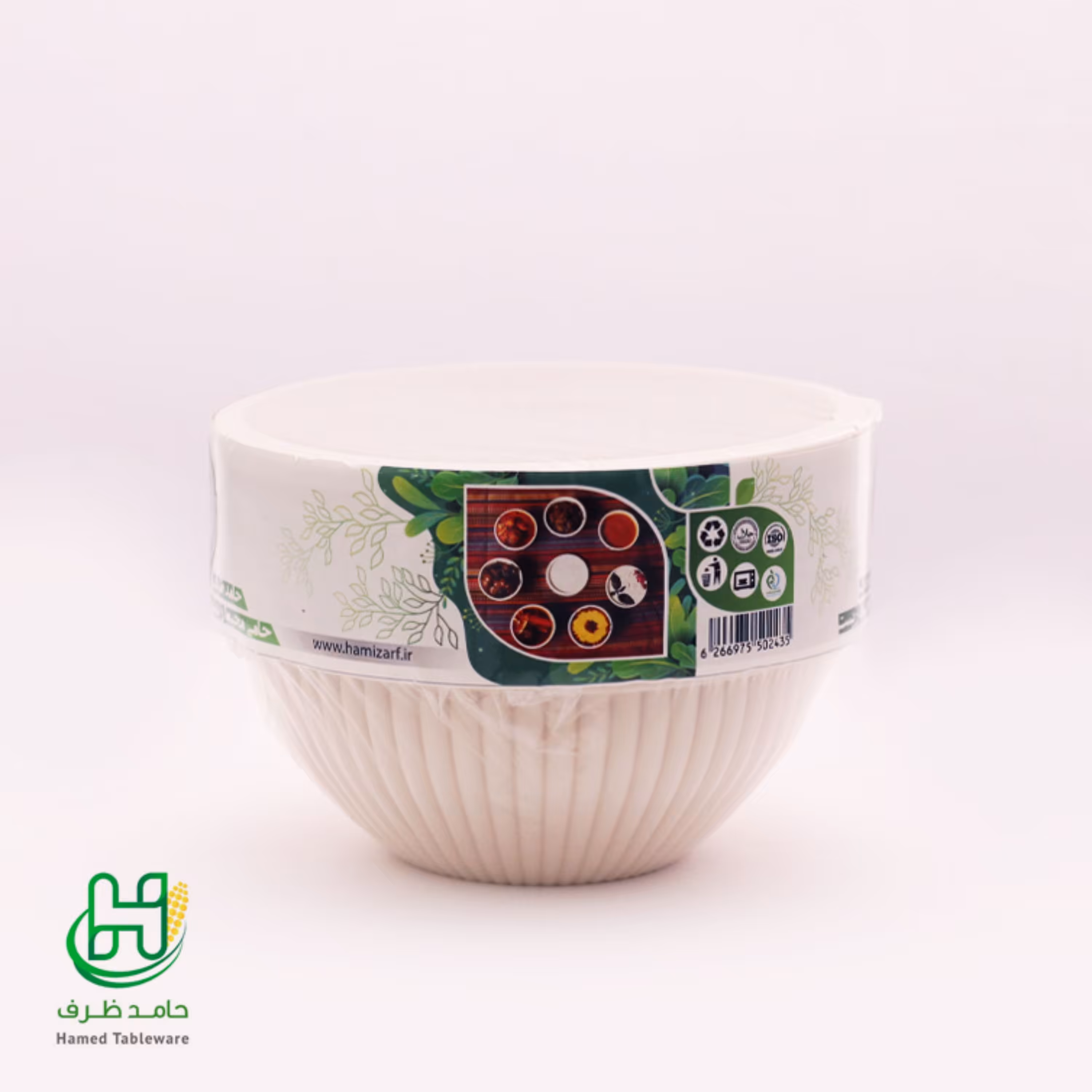 کاسه گیاهی صدفی 300 سی سی حامد ظرف(12 عددی شیرینگ شده)