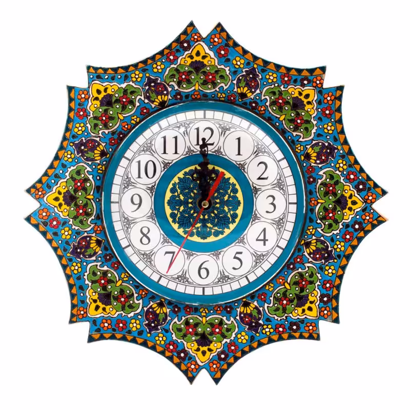 ساعت دیواری میناکاری مدل ستاره قطر 32 سانت