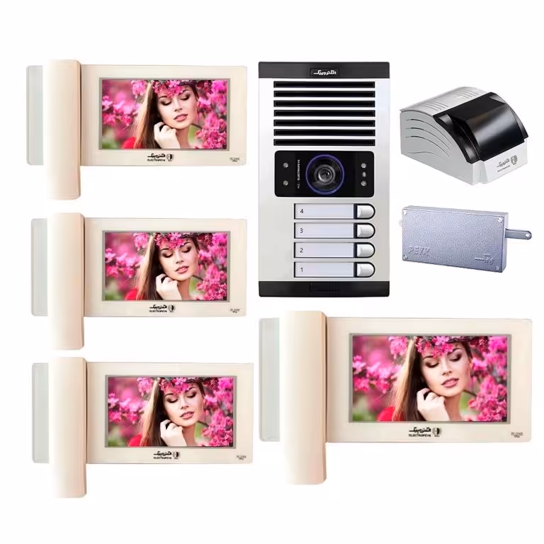 آیفون تصویری الکتروپیک . پک کامل  4  واحدی . مدل 996 با پنل 1086