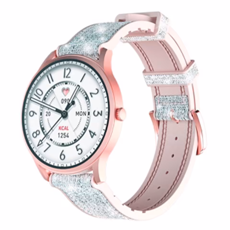 ساعت هوشمند شیائومی مدل Kieslect Lora دو بند چرمی و نگینی