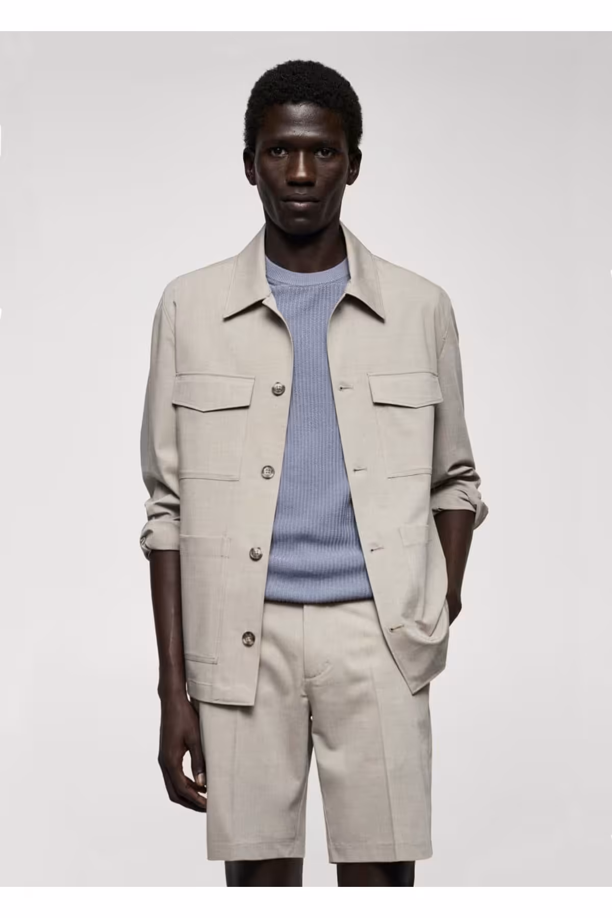 کت نود مردانه ژاکت با جیب سبک اورجینال MANGO Man