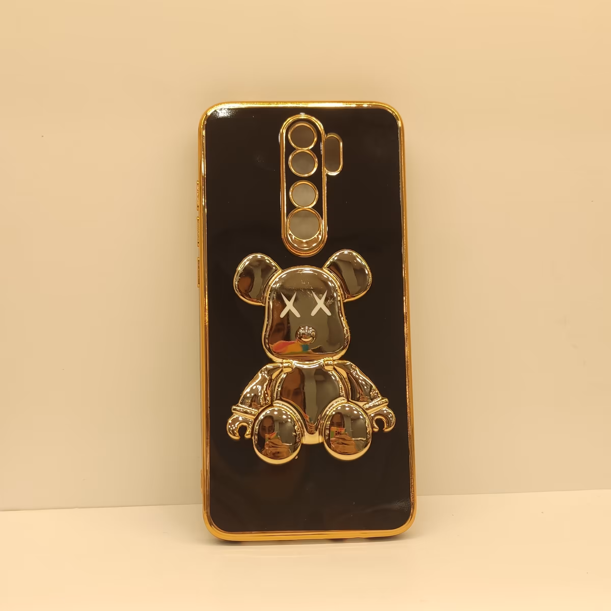 گارد گوشی مدل   note8 pro  مشکی طلایی برجسته استندی