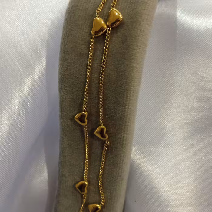 دستبند دو لاین استیل طرح قلب