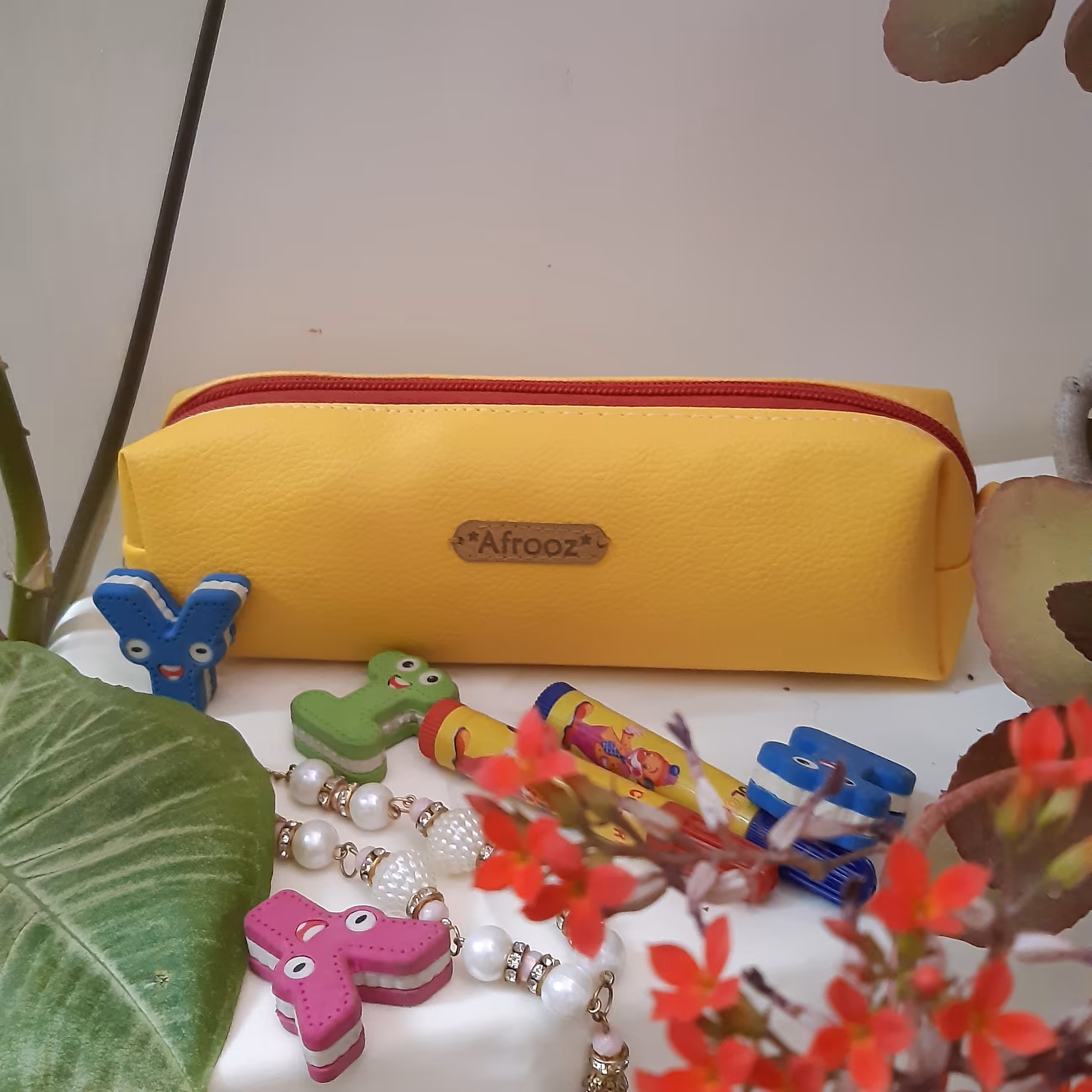 جامدادی تک زیپ متوسط زرد(تکی وعمده)