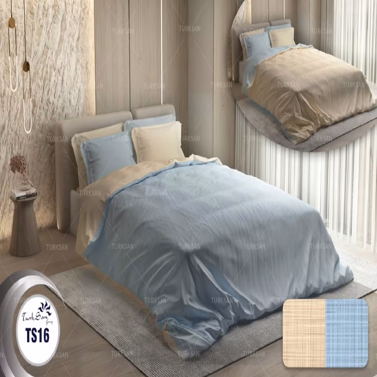 سرویس روتختی هتلی ترکسان کد TS-16 دونفره 6 تکه