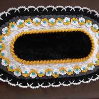 فرشینه بافتنی، بافته شده با کاموا و قلاب کد 021و وزن 600 گرم و طول 95 و عرض 59