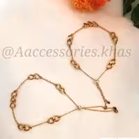 زیورآلات بدلیجات اکسسوری دستبند زنجیری و کارتیر استیل با قفل آسانسوری دست ساز