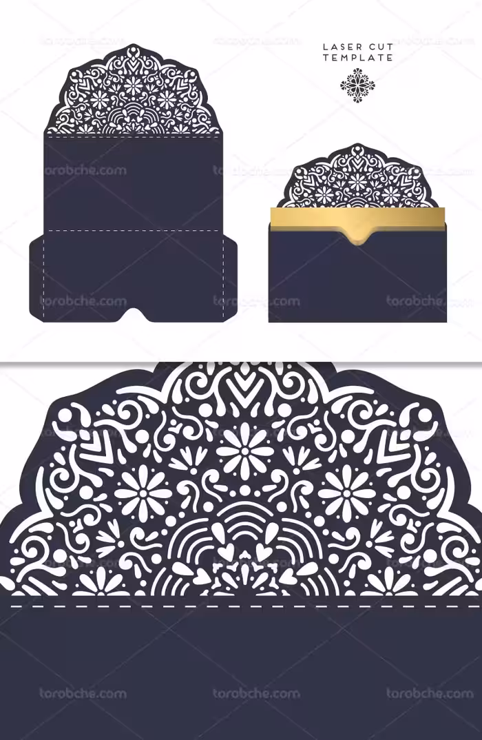 وکتور برش لیزر کارت عروسی | گرافیک با طعم تربچه