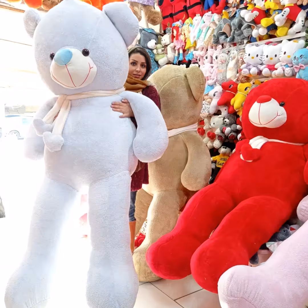 پرفروشترین عروسک خرس آبی  دو متری با کیفیت فوق العاده و ارسال رایگان 
