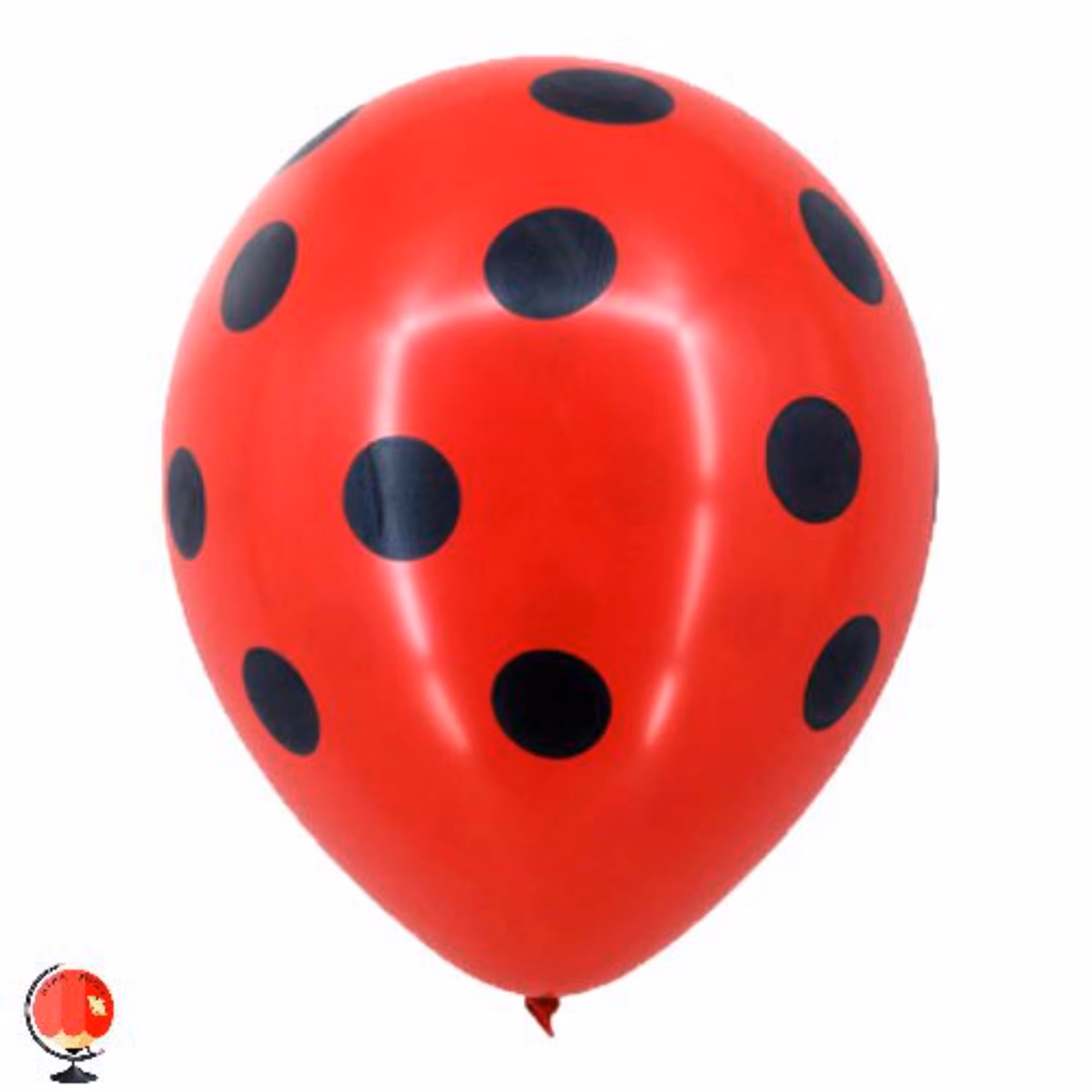 بادکنک قرمز خالدار مشکی سایز 12 اینچ