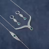 نیم ست نقره عیار 925 جواهری کارگاه نقره سازی رضازاده 