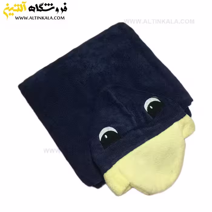 حوله پالتویی کودک سلین طرح اردک سرمه ای-زرد سایز 10-11