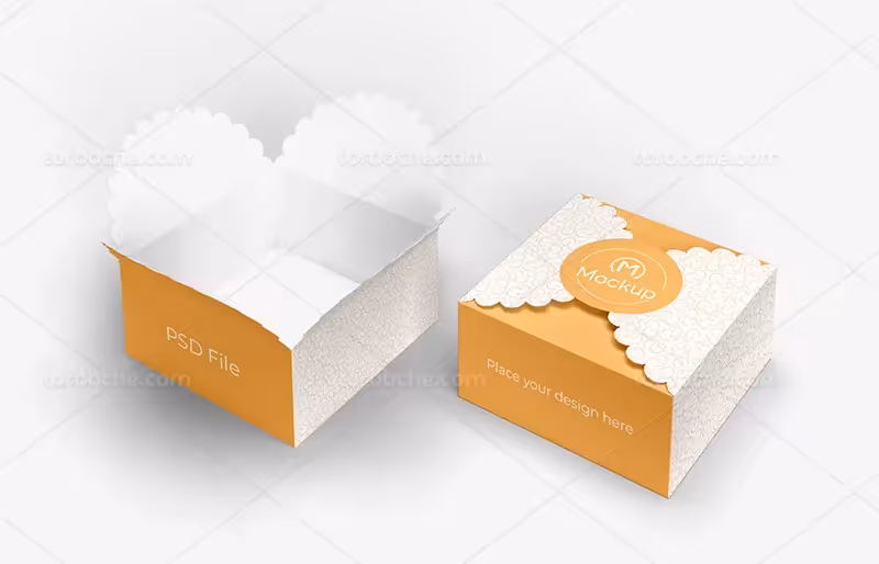 موکاپ جعبه کادو مکعبی | گرافیک با طعم تربچه