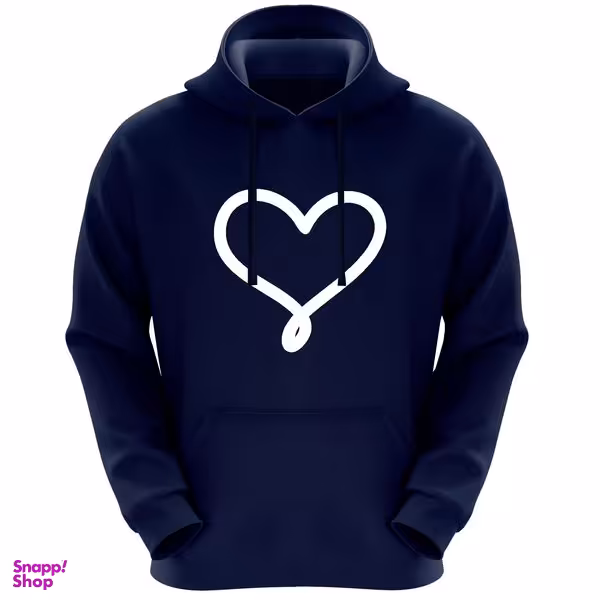 هودی دخترانه مدل قلب F1 رنگ سرمه ای