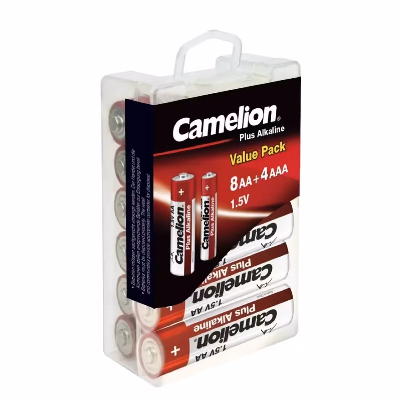 باتری قلمی و نیم قلمی کملیون مدل پلاس آلکالاین میکس 8AA|4AAA بسته 12 عددی
