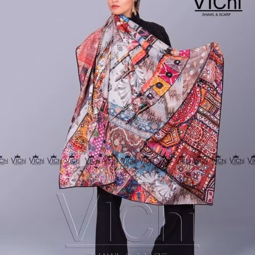 روسری حریر کرپ شاد