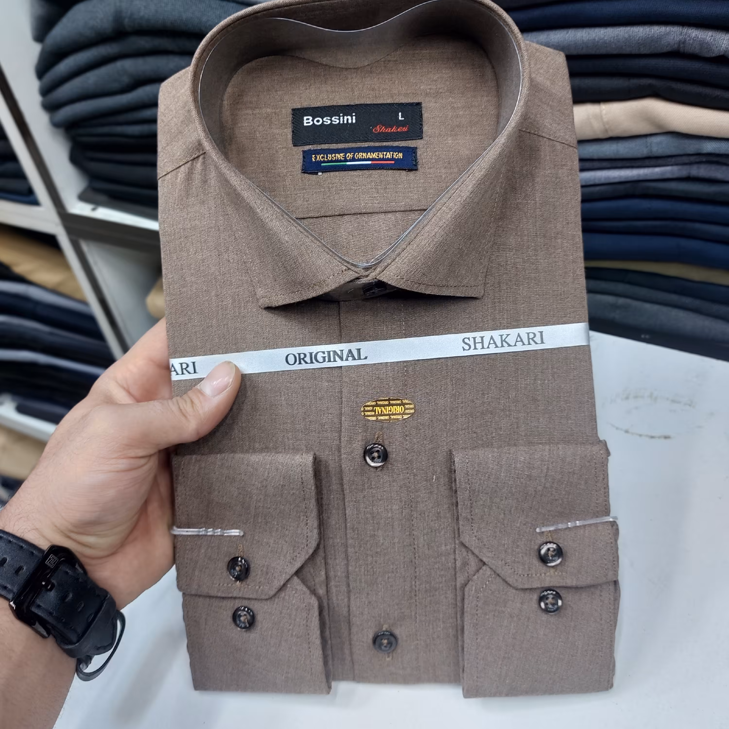 پیراهن های مردانه کلاسیک پارچه دو نخ کیفیت خوب قواره استاندارد سایز L XL XXL