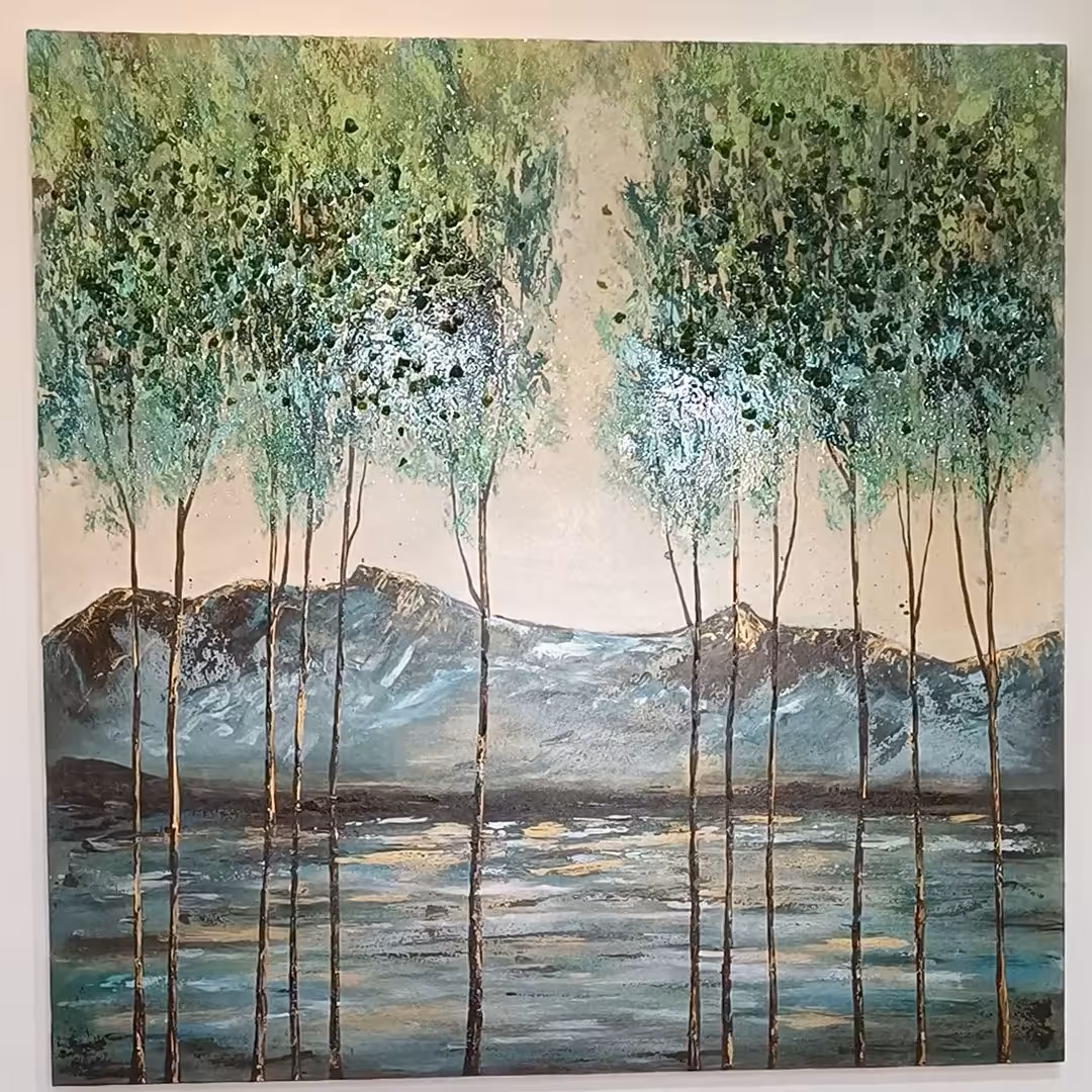 تابلو نقاشی درخت های زمرد