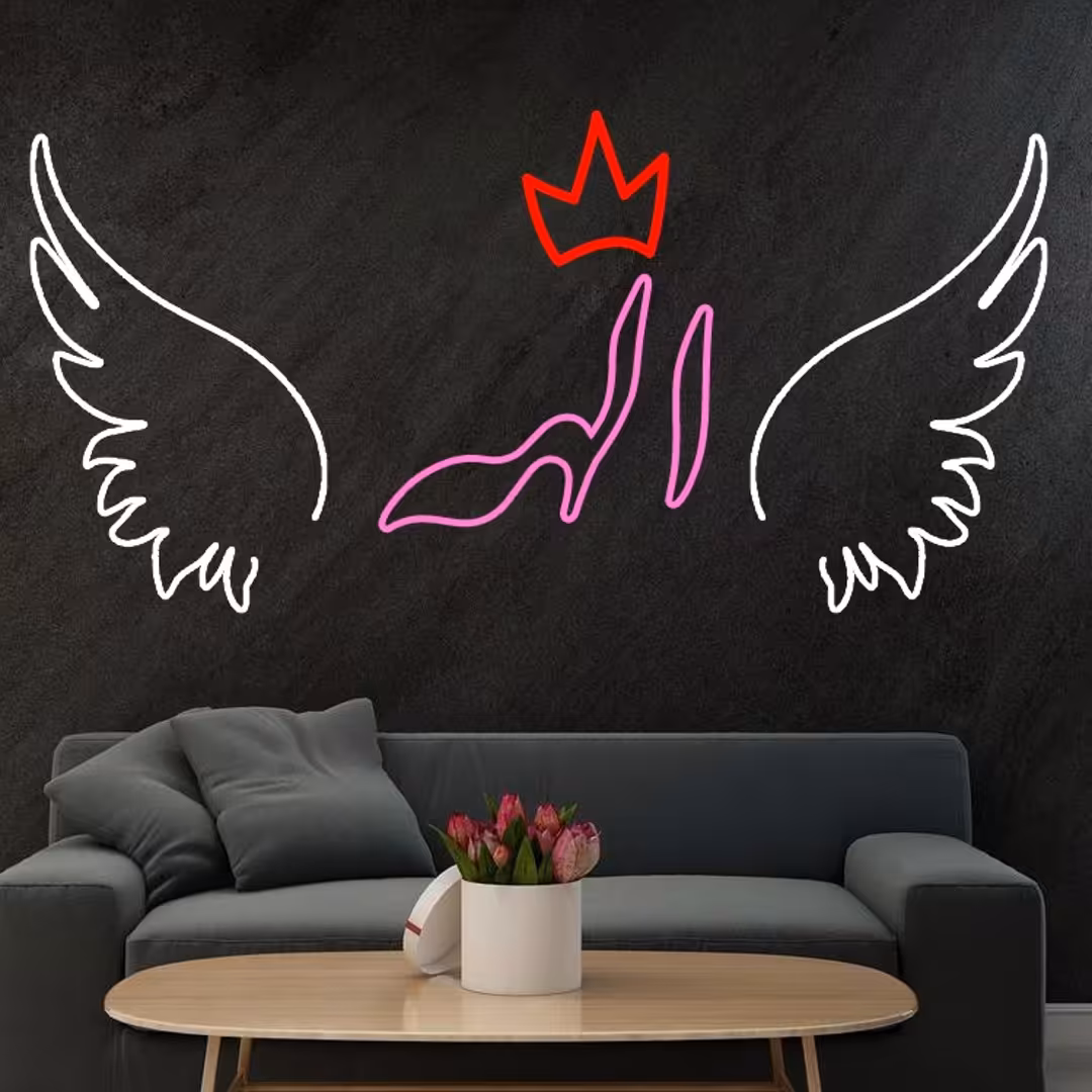 تابلو نئون طرح اسم 4 با رنگ و سایز دلخواه و 36 ماه گارنتی 