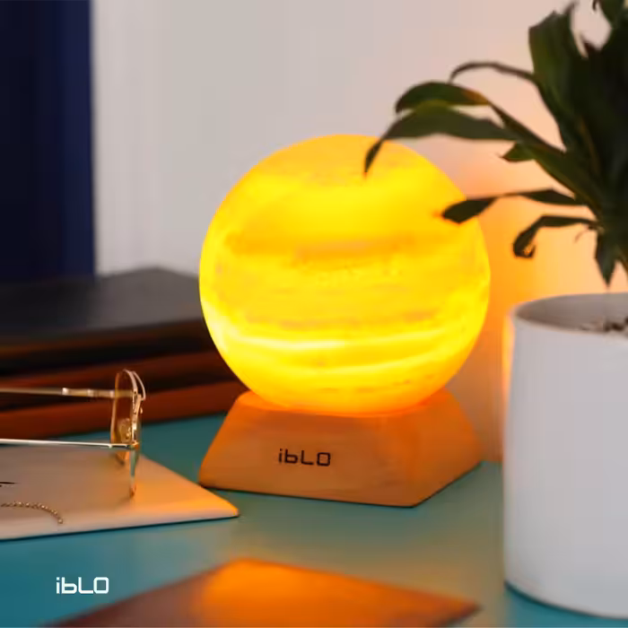 آباژور رومیزی سنگ نمک مدل زحل