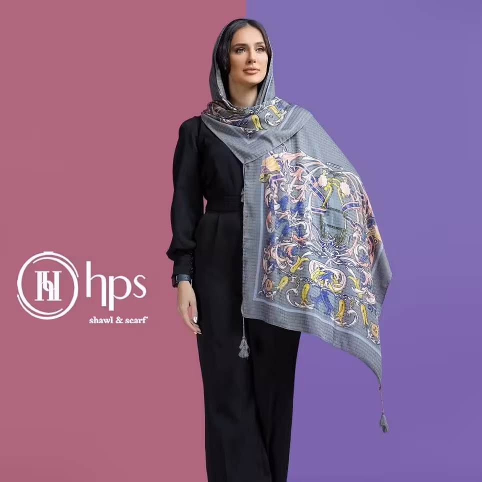 شال نخی ژاکارد منگوله دار قواره 70 در 190 ایستایی عالی
