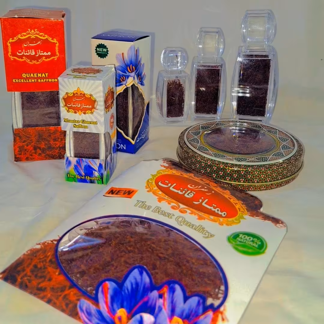 زعفران سرگل ممتاز یک مثقال در بسته بتدی لوکس کریستالی و فالزی خاتم کاری