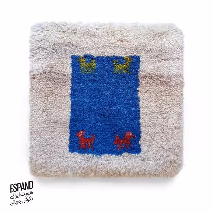 کوسن گبه آبی نقش بز  40در40 سانتی