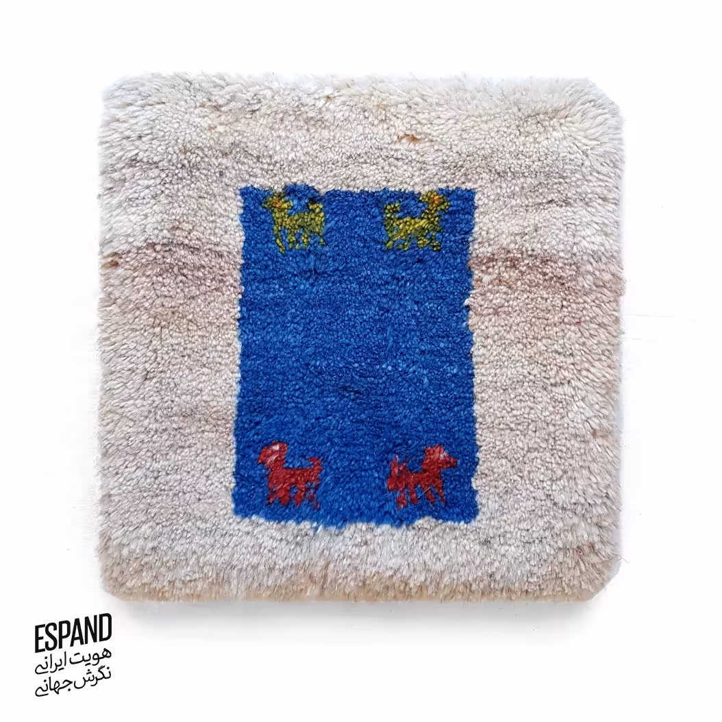 کوسن گبه آبی نقش بز  40در40 سانتی