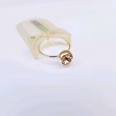 انگشتر حلقه نقره ای کریستال سواروسکی صورتی ، کار فوق‌العاده زیبا