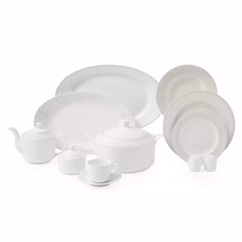 سرویس چینی زرین 12 نفره کامل لیون (102 پارچه)