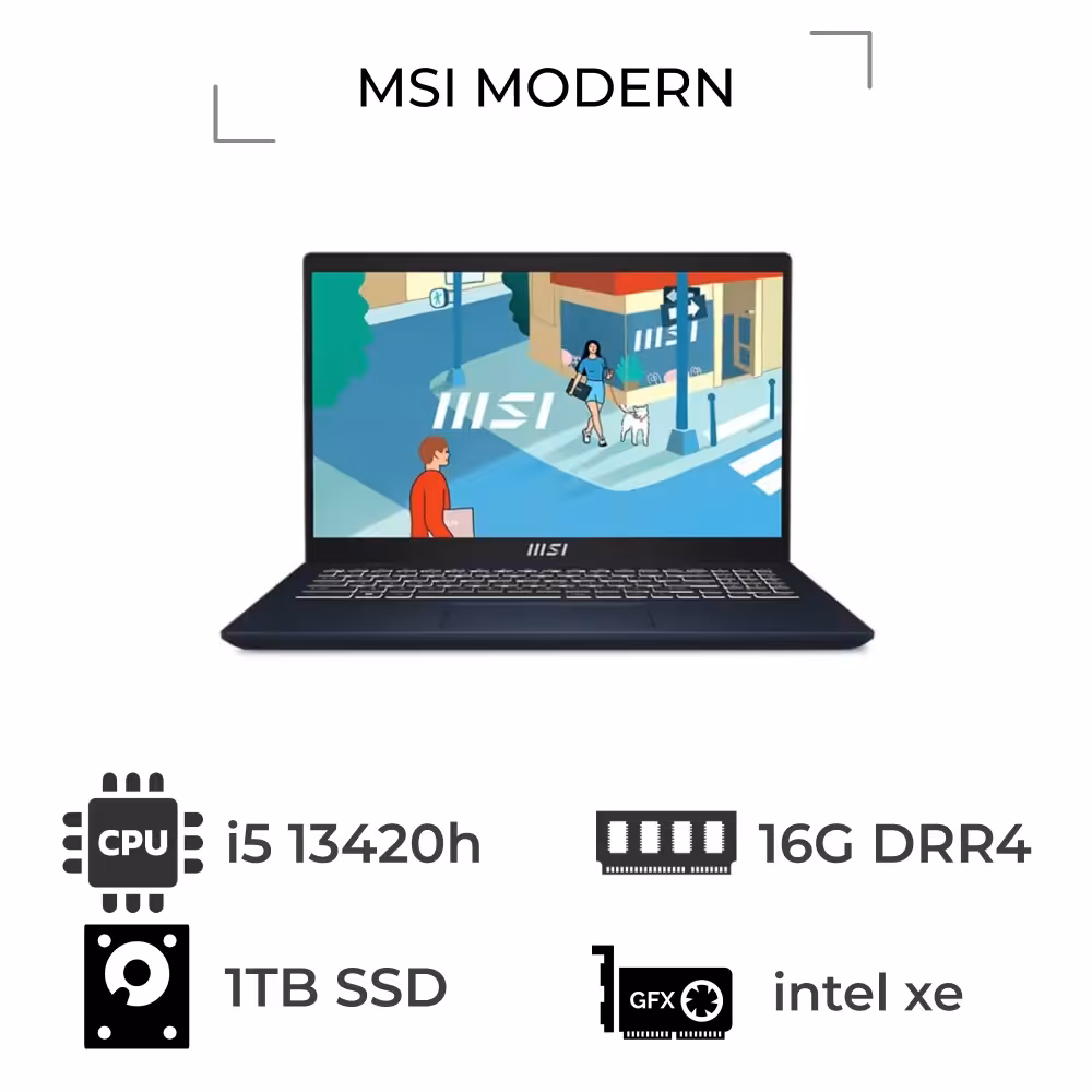 لپ تاپ- MSI MODERN 15 H B13M i5-16g-1tb-xe