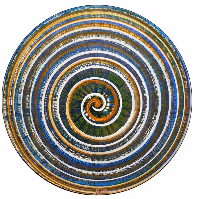 تابلوی نقاشی مدرن با ن رنگی آبی