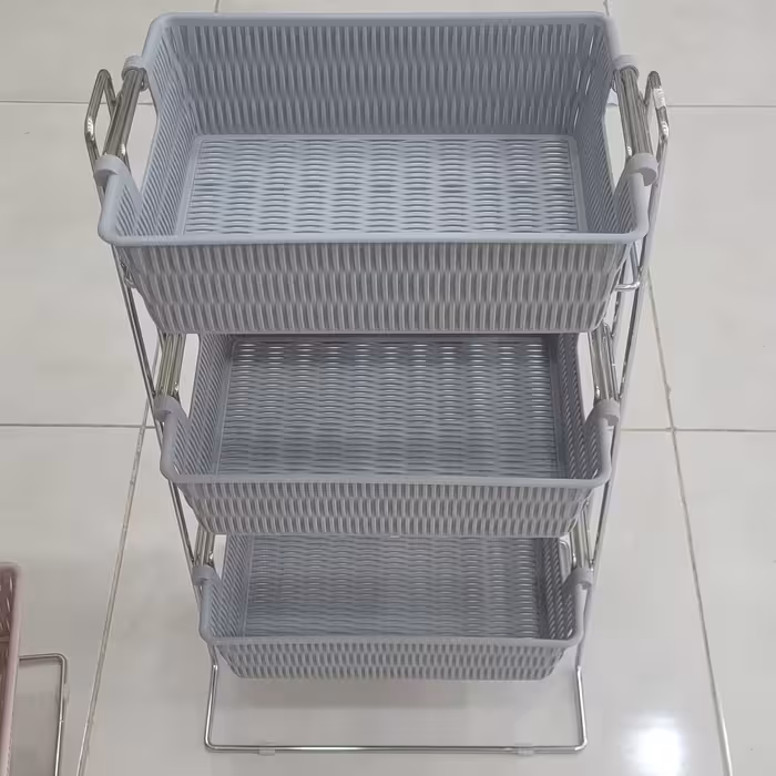 جا پیاز سیب زمینی 3 طبقه مستطیل بامبو لیمون