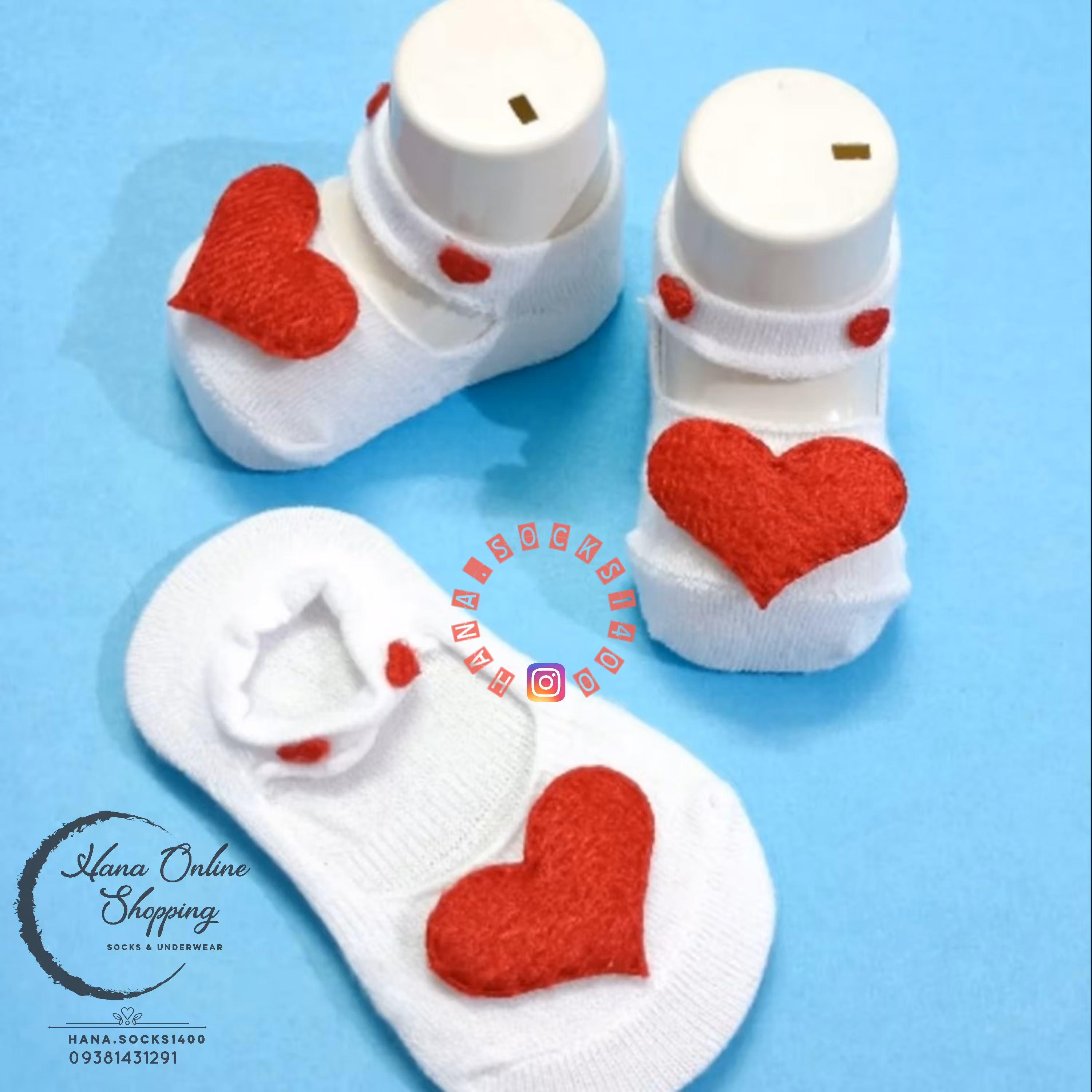 جوراب کالج  نوزادی قلبی سایز 0تا1مناسب بدو تولد تا یکسال