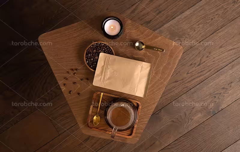 موکاپ PSD پاکت قهوه | گرافیک با طعم تربچه