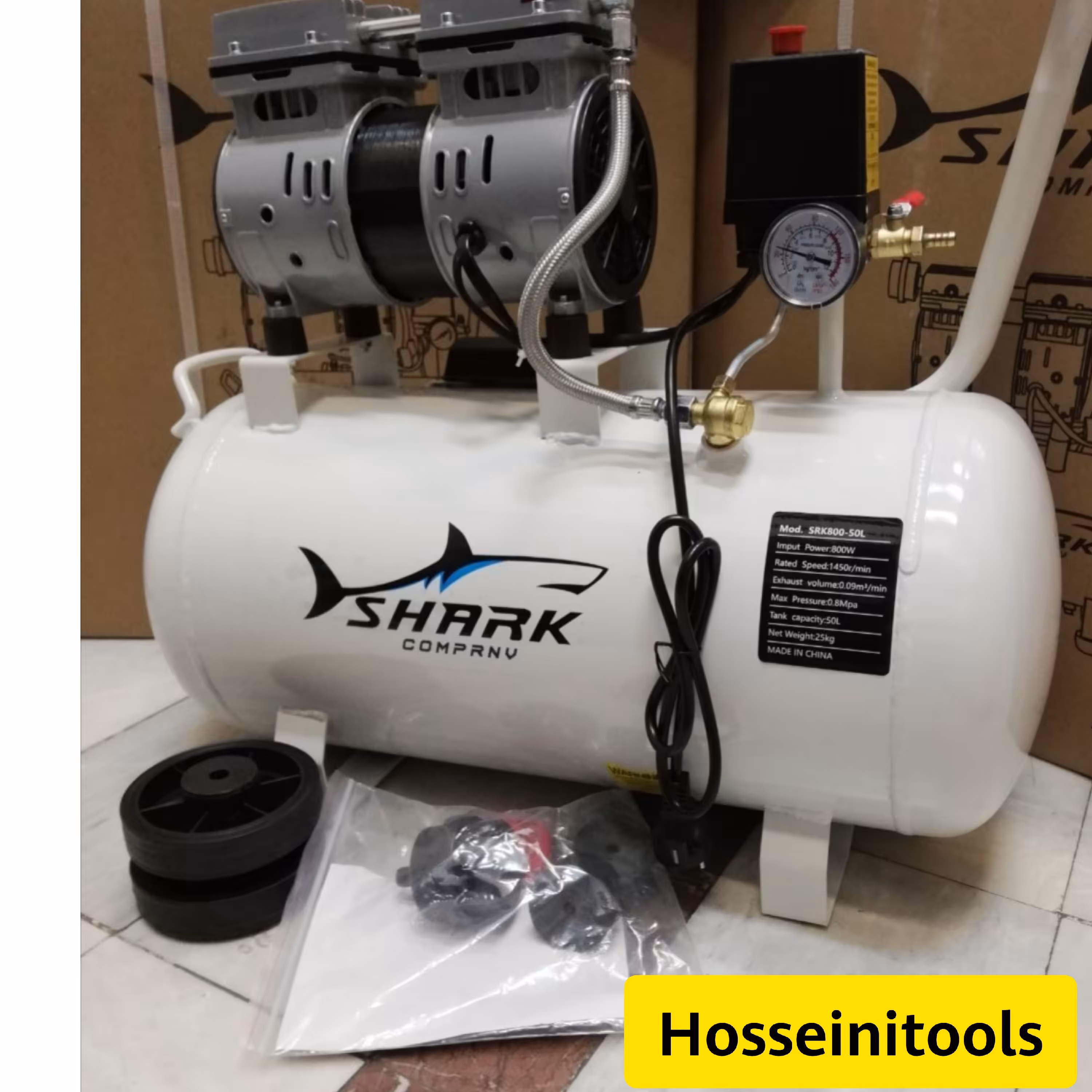 کمپرسور باد 25لیتری بی‌صدا شارکshark