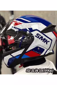 کلاه کاسکت موتورسیکلت آبی GULLWING NAVIGATOR BLUE CHIN HELMET ECE 22.06 قالب مناسب SMK