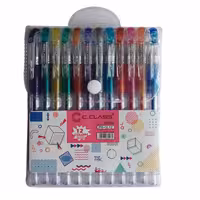خودکار سی.کلاس مدل اکلیلی Glitter pen بسته 12 عددی
