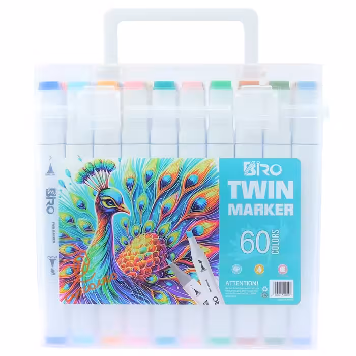 قمت و خرید ماژیک راندو 60 رنگ 2 سر بیرو BIRO