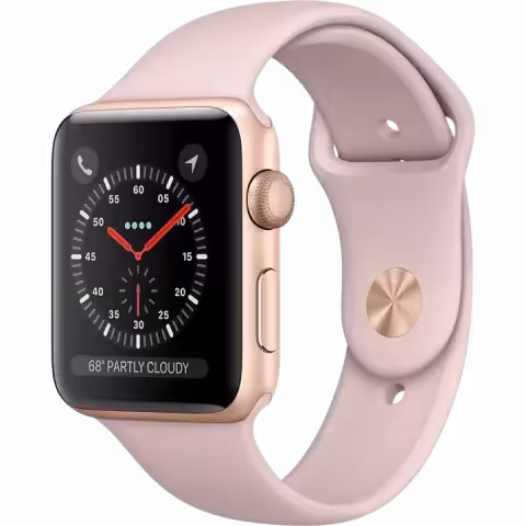 ساعت هوشمند APPLE SERIES 3 مدل A1858 MQKW2LL/A 38MM با بند اسپورت رز گلد