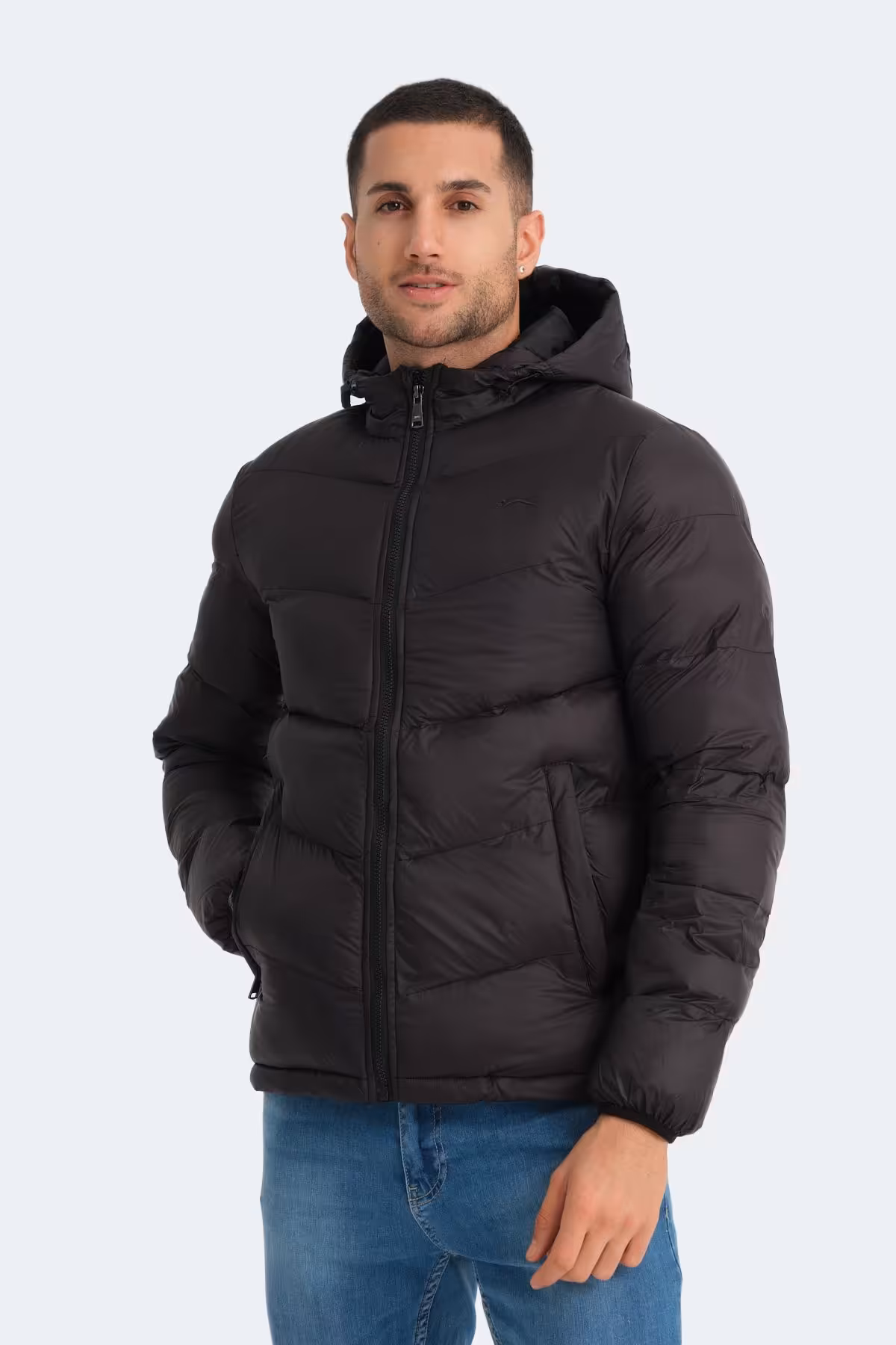 کاپشن ورزشی مشکی مردانه WORLD IN کت اورجینال Slazenger